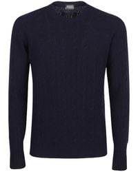 Drumohr - Round-Neck Cable-Knit Sweater - Lyst