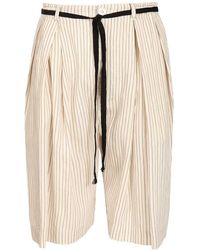 Barena - Doer Sevi Belted Striped Shorts - Lyst
