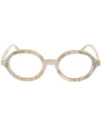 Marni - Eyewear Round Frame Embellished Glasses - Lyst