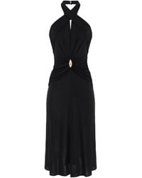Elisabetta Franchi - Crossover Gathered Sleeveless Dress - Lyst