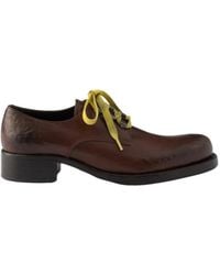 Prada - Antiqued Leather Lace-Up Shoes - Lyst