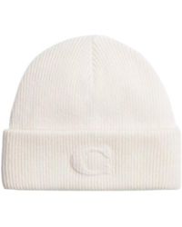 COACH - Signature Embossed Knit Beanie - Lyst
