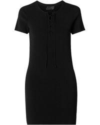 Nili Lotan - Palma Lace-Up Short-Sleeve Dress - Lyst