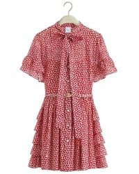 Dior - Qixi Short Ruffled Dress With Belt - Lyst