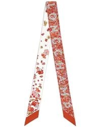 Longchamp - Floral Print Silk Scarf - Lyst