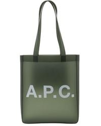A.P.C. - Lou Logo Printed Top Handle Bag - Lyst