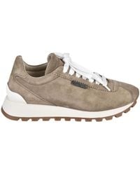 Brunello Cucinelli - Round-Toe Lace-Up Trainers - Lyst