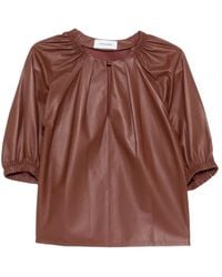 Yves Salomon - Gathered Leather Top - Lyst