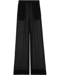 Saint Laurent - High Waist Wide Leg Trousers - Lyst