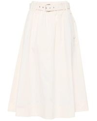 Brunello Cucinelli - Belted Midi Skirt - Lyst