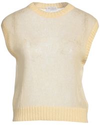 Brunello Cucinelli - Solid Color Knitted Sleeveless Top - Lyst