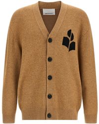 Isabel Marant - Curtis Logo Intarsia Knitted Cardigan - Lyst