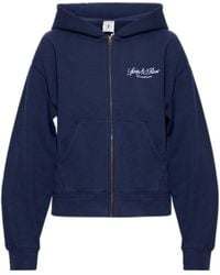 Sporty & Rich - Vendome La Embroidered Zip Hoodie - Lyst