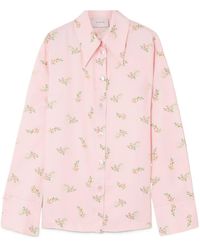 Sleeper - Blossom Floral-Print Satin Shirt - Lyst