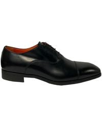 Santoni - Almond-Toe Lace-Up Leather Shoes - Lyst