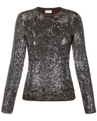 P.A.R.O.S.H. - P.A.R.O..H. Sequin Embellished Crewneck Blouse - Lyst