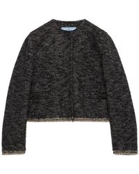 Prada - Single-Breasted Double Tweed Jacket - Lyst