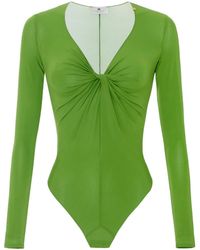 Elisabetta Franchi - Draping Long-Sleeve Bodysuit - Lyst