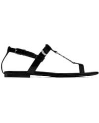 Saint Laurent - Cassandra Flat Sandals - Lyst