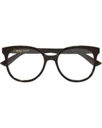 McQueen - Eyewear Round Frame Glasses - Lyst