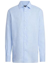 ZEGNA - Long-Sleeve Linen Shirt - Lyst