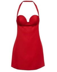 Magda Butrym - Halterneck Virgin Wool Minidress - Lyst