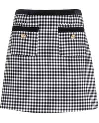 Versace Jeans Couture - Gingham Check Mini Skirt - Lyst