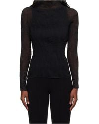 Issey Miyake - High-Neck Long-Sleeve Top - Lyst