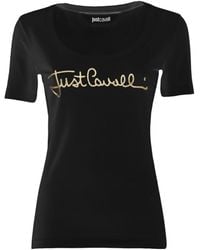 Just Cavalli - Script Logo T-Shirt - Lyst
