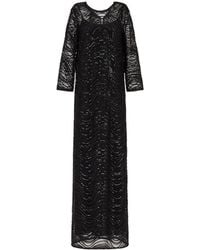 Emporio Armani - Lace Textured Maxi Dress - Lyst