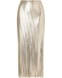 Rabanne - Metallic Mesh-Knit Long Skirt - Lyst