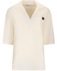 Max Mara - Osiride V-Neck Short-Sleeved Top - Lyst