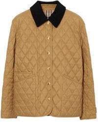 Burberry - Diamond Quilted Button-Up Jacket - Lyst