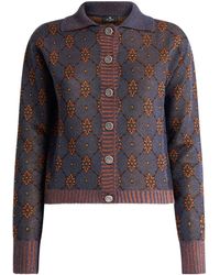 Etro - Cardigan With Tie-Style Motif - Lyst