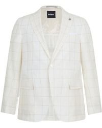 BOSS - Check Single-Breasted Blazer - Lyst