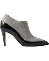 Manolo Blahnik - Archepla 90 Patent-Leather Trimmed Wool Point-Toe Ankle Boots - Lyst