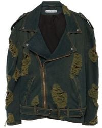 Acne Studios - Distressed Motorcycle Denim Jacket - Lyst