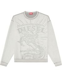 DIESEL - Aron Raw Embossed Sweatshirt - Lyst