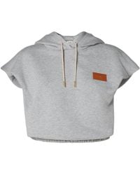 Fendi - Sleeveless Cropped Drawstring Hoodie - Lyst