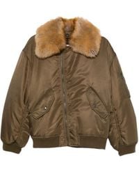 Saint Laurent - Zip-Up Long-Sleeved Coat - Lyst