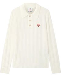 CASABLANCA - Textured Polo Knitted Sweater - Lyst