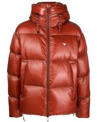 Emporio Armani - Logo-Embroidered Hooded Padded Jacket - Lyst