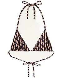 La DoubleJ - Fish-Print Triangle Bikini Top - Lyst