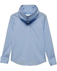 7 For All Mankind - High-Neck Long-Sleeve Shirt - Lyst