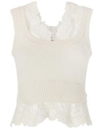 Ermanno Scervino - Layer-Effect Cashmere Top With Lace Details - Lyst
