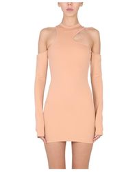 Off-White c/o Virgil Abloh - Logo Detailed Asymmetric Mini Dress - Lyst