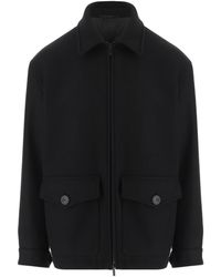 Giorgio Armani - Zip-Front Flap-Pocket Coat - Lyst