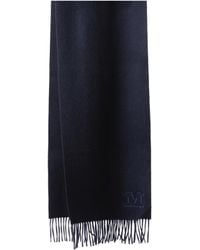 Max Mara - Logo Embroidered Fringe Scarf - Lyst