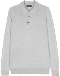 Peserico - Mlange Longsleeved Polo Shirt - Lyst