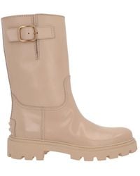 Tod's - Buckle-Detailed Round-Toe Boots - Lyst